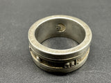 Vintage silver sterling 925 rotating spinning ring with believe, size: 7