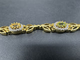 Prime Art & Jewel Gold Tone Multi Color Oval Crystal Tennis Bracelet 7.5"