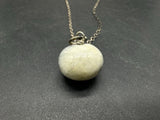 Round Quartz Gemstone Pendant Necklace Sterling Silver 925 18”