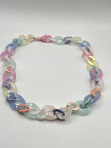 Pastel Acrylic Chain Link Necklace 17”~ 6mm Thick~