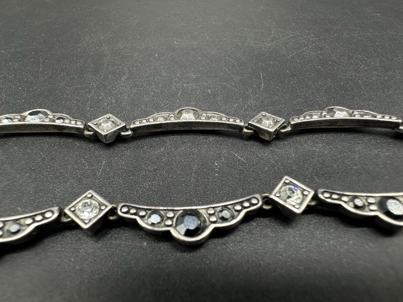 Sterling Silver Marcasite Choker Necklace 18” Long~27g