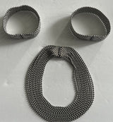 CAbi Villa? Silver Tone Convertible Liquid Metal Mesh Necklace 2 Bracelets 22”