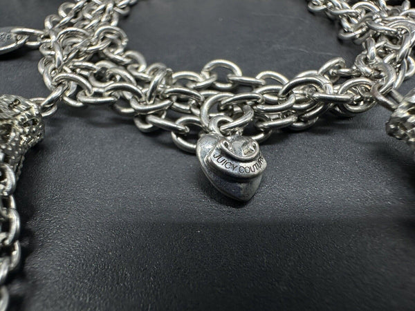 Juicy Couture Silver Tone Chain Link Bracelet 7”