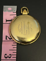 Vintage  1995 Waltham Gold-Tone Monogram UNTESTED Pocket Watch Grade