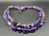 Gorgeous Tumbled Amethyst Necklace Sterling Silver Clasp