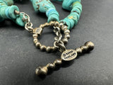 Barse Thailand 925 Stamped Chunky Turquoise Double Strand Bracelet