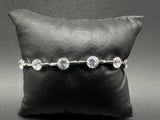 Vintage Sterling Silver 925 Clear Cubic Zirconia Tennis Bracelet   sz 7"