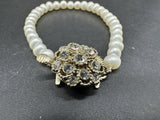 Vintage Genuine Pearl Silver Tone Bracelet 10Gs