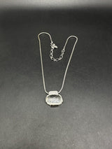 Silver Tone Swarovski CRYSTAL Pendant Necklace 17"