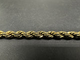 Sterling Silver 7" Gold Plated Bracelet Twisted Rope Chain Solid 925 Silver 8g