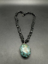 Nugget Stones Turquoise  Pendant Necklace  17”