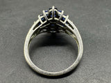 Sterling Silver Blue Sapphire? Cluster Ring Size 7.5 Signed 925