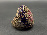 Gorgeous Dyadema Vermeil Sterling Silver 925 Multi Color Ring Size 8