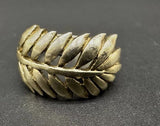 Signed Sterling Silver Gold Toned Leaf Ring Size 8