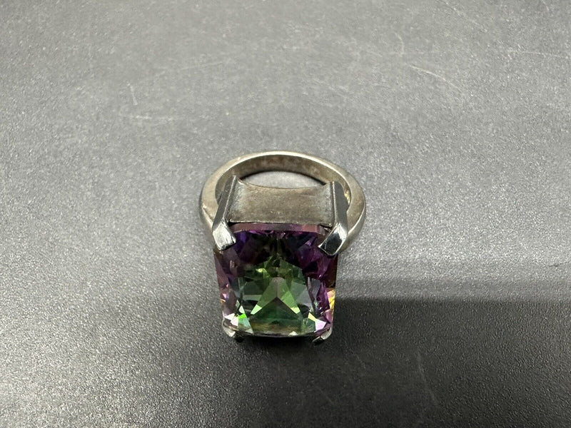 Vintage Mystic Topaz Ring Sterling Silver Sz 7.25 Grams 8