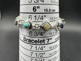 Sterling Silver Bracelet Multi Stone Bracelet 6.5”