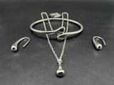 Teardrop Sterling Silver Set 925~Earrings Bracelet Necklace Ring Sz 7