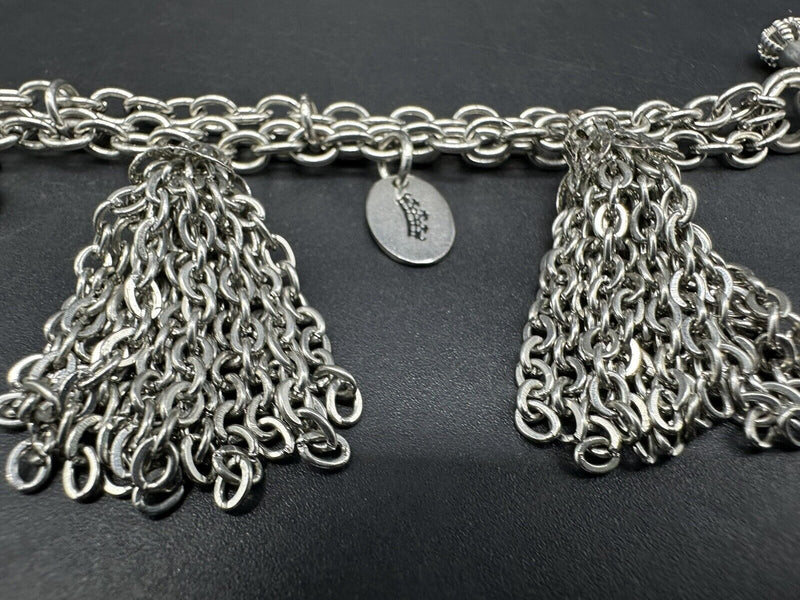 Juicy Couture Silver Tone Chain Link Bracelet 7”