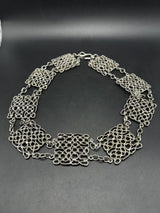 Vintage Retro TRIFARI Link Panel Runway Statement Necklace 24”