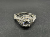 925 STERLING SILVER CZ HALO RING SIZE 6