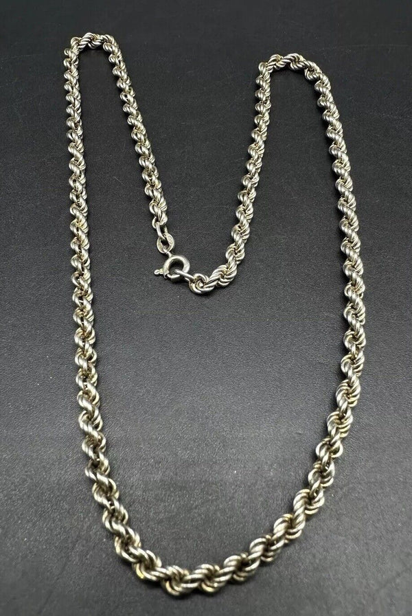 Sterling Silver Rope Necklace 18” 21Gs