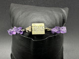 Amethyst 925 Sterling Silver Friends Bracelet 7.5” purple chips bead 8Gs