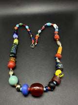 Bohemian Tribal Bead Necklace 40”