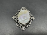 Vintage ornate paua Abalone Shell Brooch