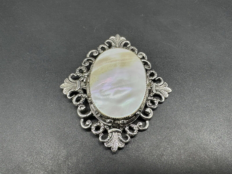 Vintage ornate paua Abalone Shell Brooch