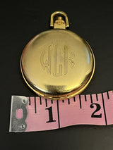 Vintage  1995 Waltham Gold-Tone Monogram UNTESTED Pocket Watch Grade