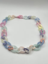 Pastel Acrylic Chain Link Necklace 17”~ 6mm Thick~