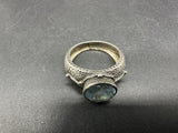 925 Sterling Silver - Blue Topaz Cocktail Ring Sz 9 - 7Gs