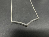 18" Pandora 925 Silver Cubic Zirconia Wishbone Necklace 4Gs