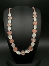 Floral Rose Quartz Necklace 19” 32Gs