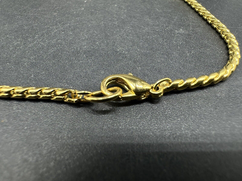 Blue Mystic Gold Tone Necklace Vintage 18”