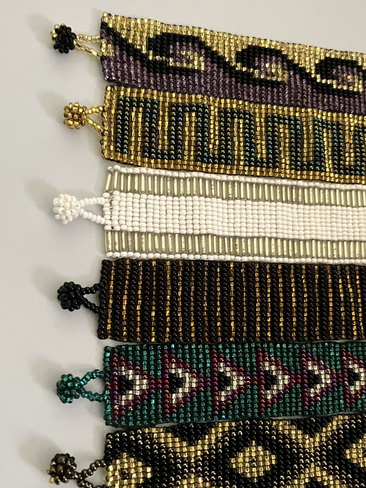 Lot Of 13 Beadwork Seed Beads Bracelets Mixed Jewelry Lot 1” Wide