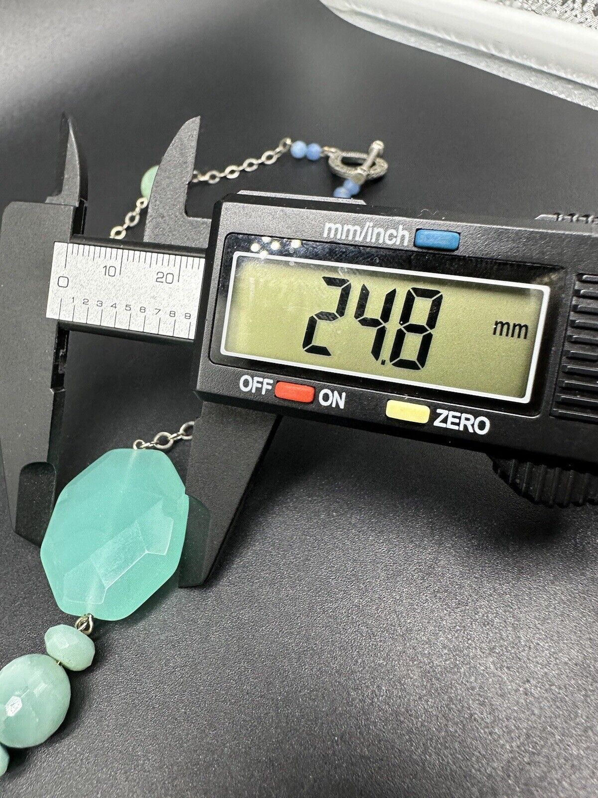 Amazonite 925 Sterling Silver Crystal Gemstone Necklace 22”