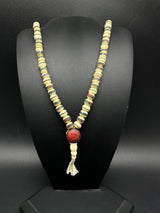 Mala Beads Rosary Inlaid Necklace 26”