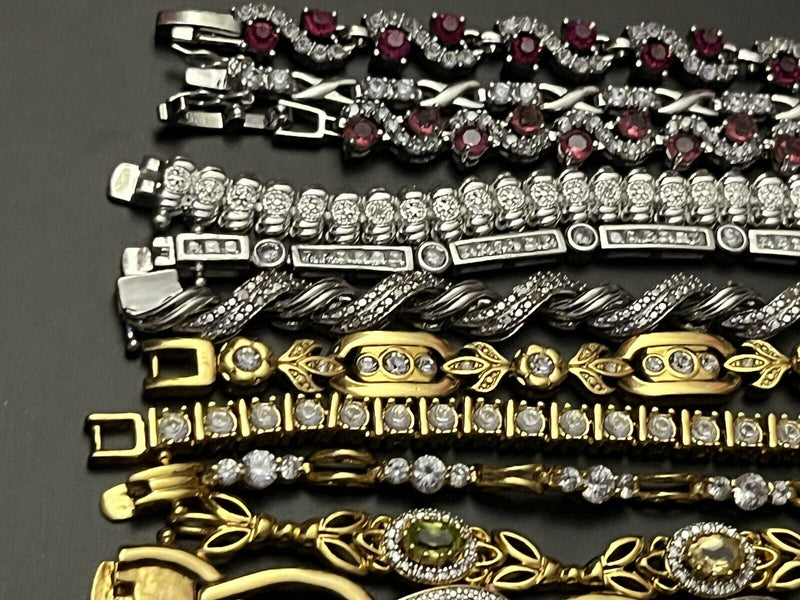 Mixed Bracelet Lot Of 13 Signed & Unsigned