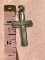 Sterling Silver CROSS Pendant 2" length