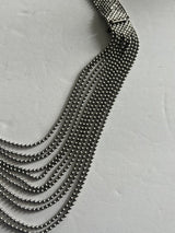 CAbi Villa? Silver Tone Convertible Liquid Metal Mesh Necklace 2 Bracelets 22”