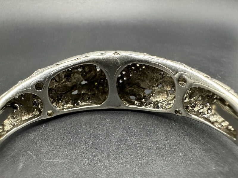 Essenza D’Argento Italian Cubic Zirconia Sterling Silver Cuff Bracelet 7” ~37g