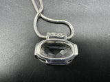 Genuine Swarovski Swan Crystal Pendant Rhodium Plated Necklace 18”