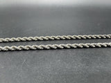 Real Solid Sterling Silver Rope Chain Necklace