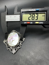 Vintage ornate paua Abalone Shell Brooch