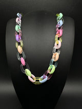 Rainbow Pastel Translucent Acrylic Cable Transparent Chain Link Necklace 18”