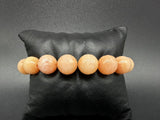 Silpada Peach Quartzite Sterling Silver Stretch Bead Bracelet  42Gs 7"