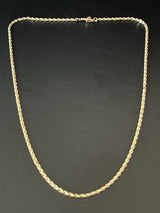 14k Solid Yellow Gold 18.5" Rope Chain Necklace 2mm The World Jewelry 6.8g