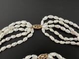 5 Strand Freshwater Pearl Seed Bead Bracelet & Necklace Set 14k Gold Clasp 20”