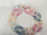 Pastel Acrylic Chain Link Bracelet 17”~ 6mm Thick~